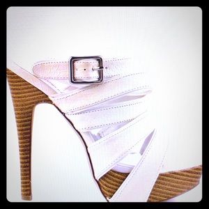 Phaedra white reptile heels